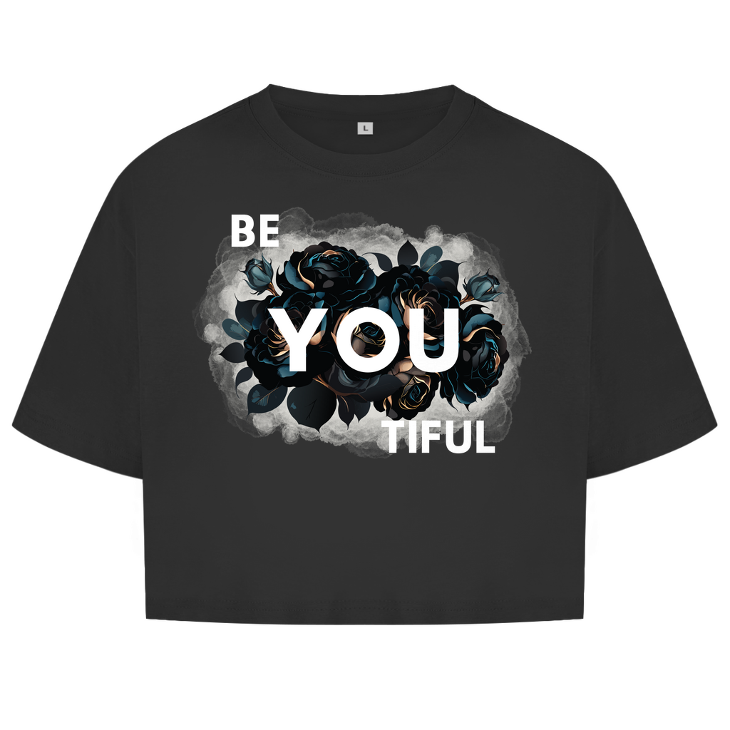 Damen Oversize Crop Top Rose