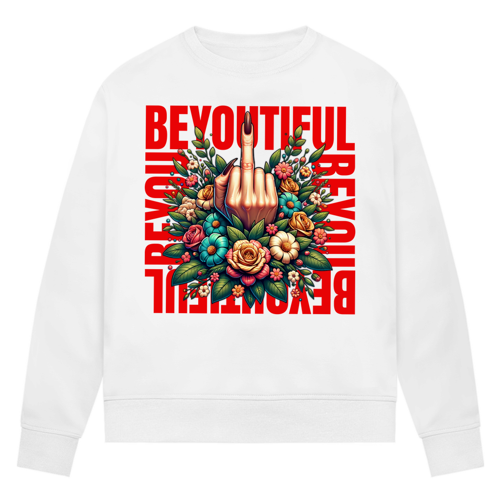 Damen Premium Bio Sweatshirt BEYOUTIFUL F*CK OFF