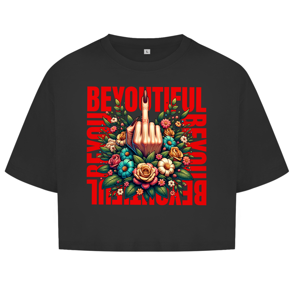 Damen Oversize Crop Top BEYOUTIFUL F*CK OFF