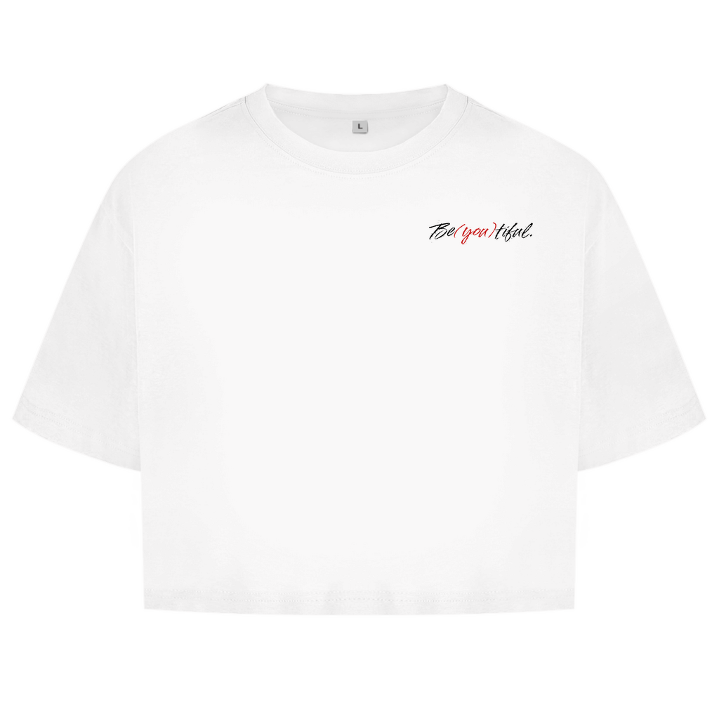 Damen Oversize Crop Top Be(you)tiful Basic