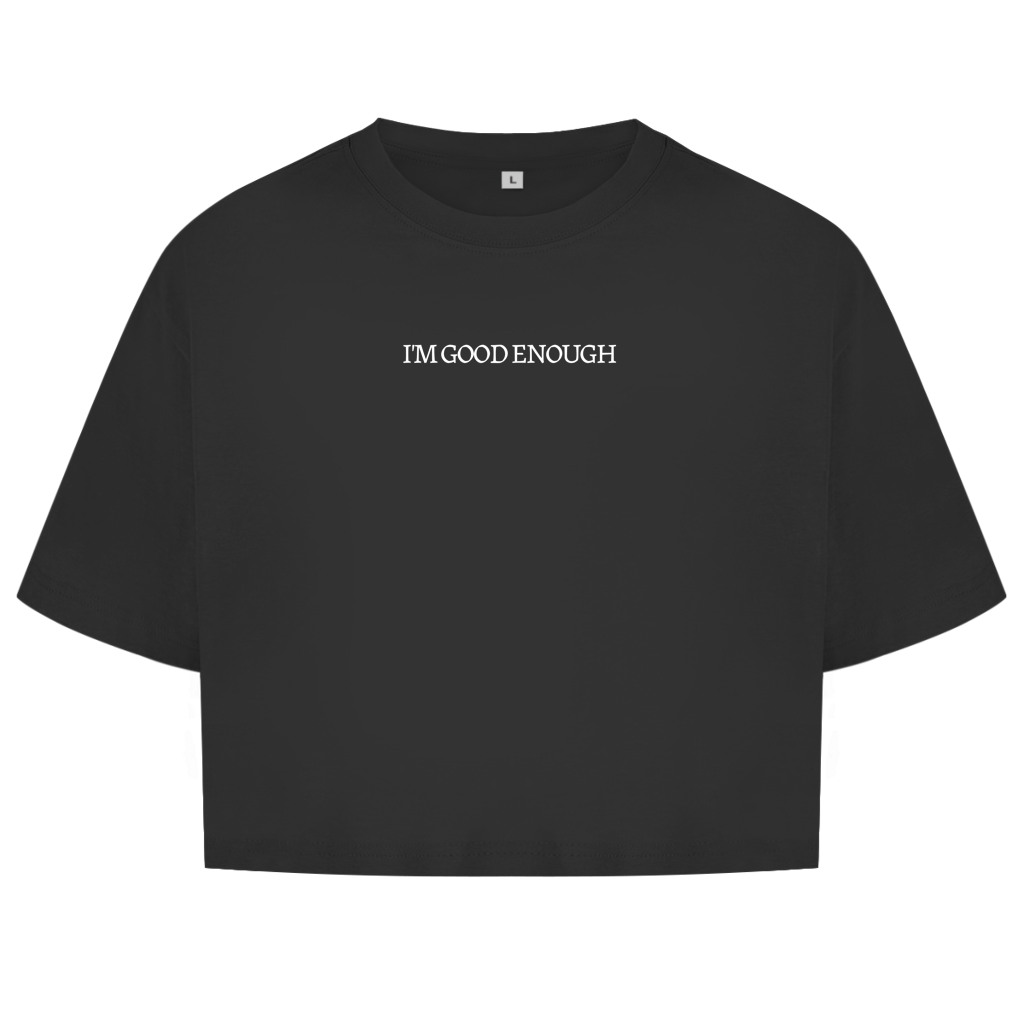 Damen Oversize Crop Top I'M GOOD ENOUGH