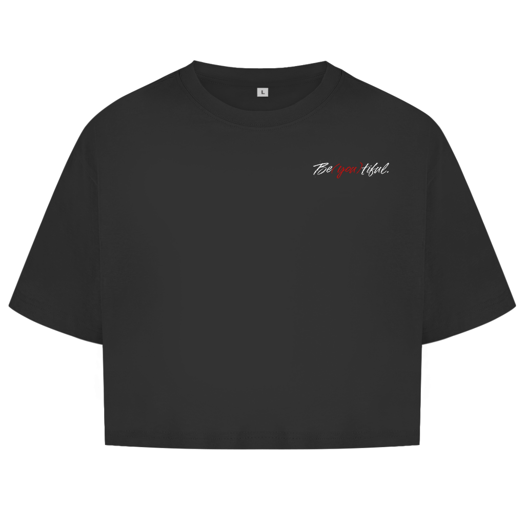 Damen Oversize Crop Top Be(you)tiful Basic