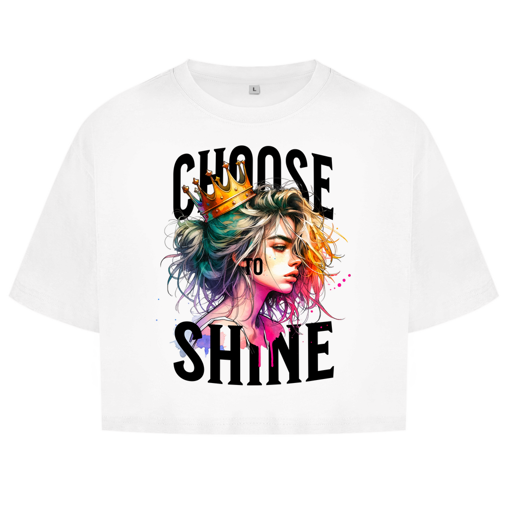 Damen Oversize Crop Top Choose to Shine